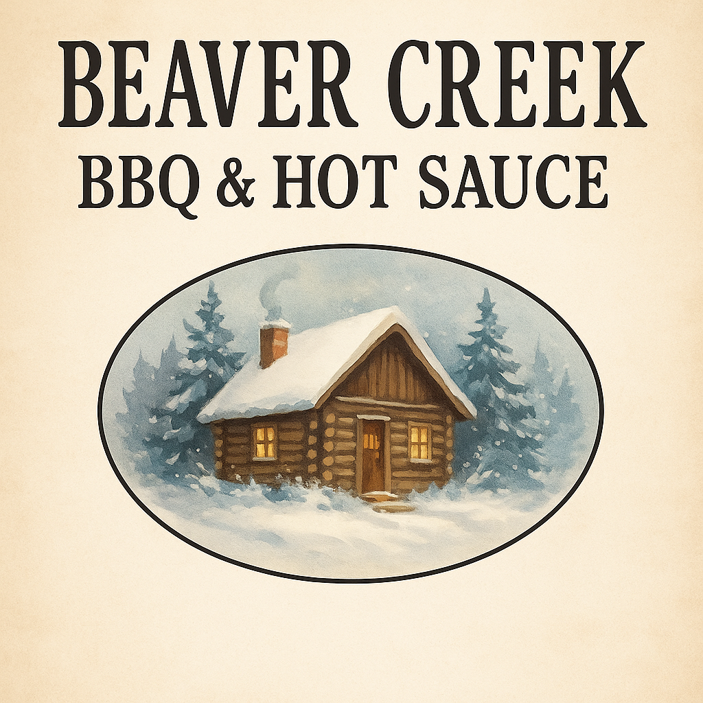 Beaver Creek BBQ snowy cabin logo