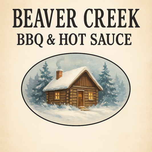 Beaver Creek BBQ snowy cabin logo
