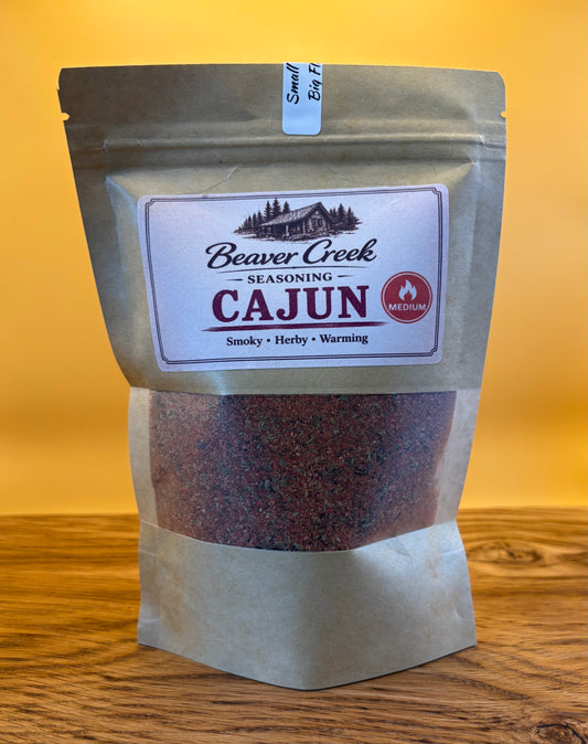 Cajun seasoning with paprika, garlic and herbs by Beaver Creek BBQ