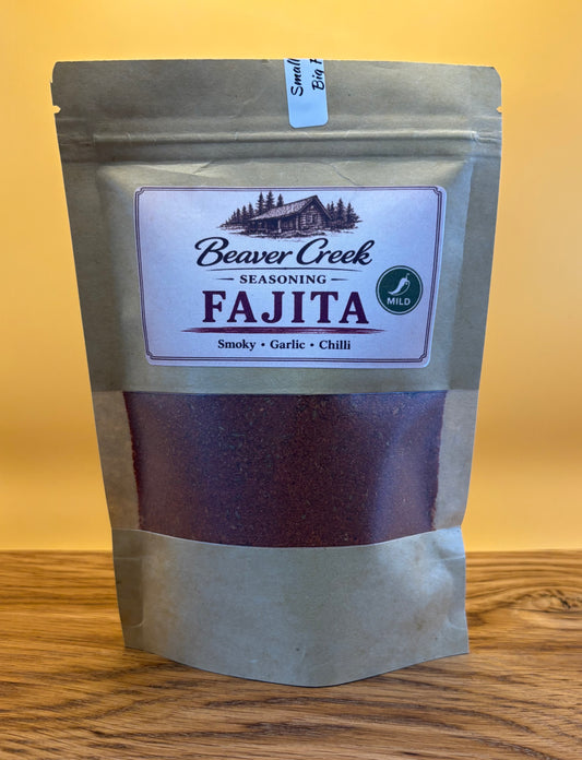 Fajita seasoning with smoked paprika, cumin and garlic by Beaver Creek BBQ