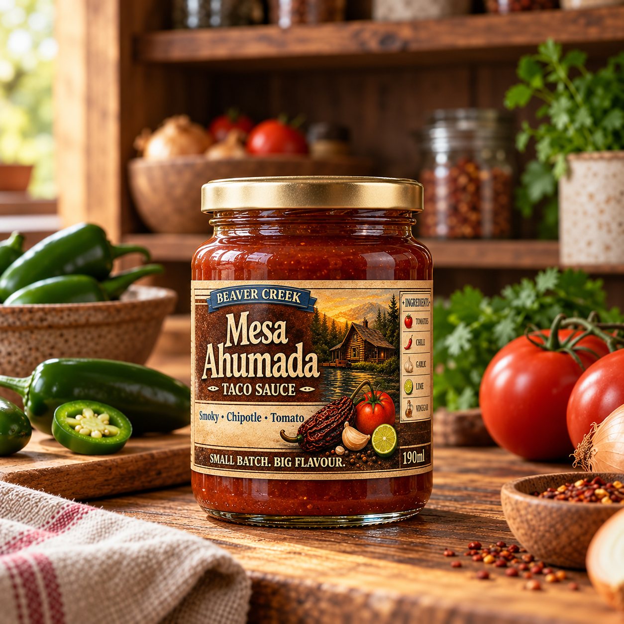 Mesa Ahumada smoky chipotle tomato taco sauce – 190ml bottle
