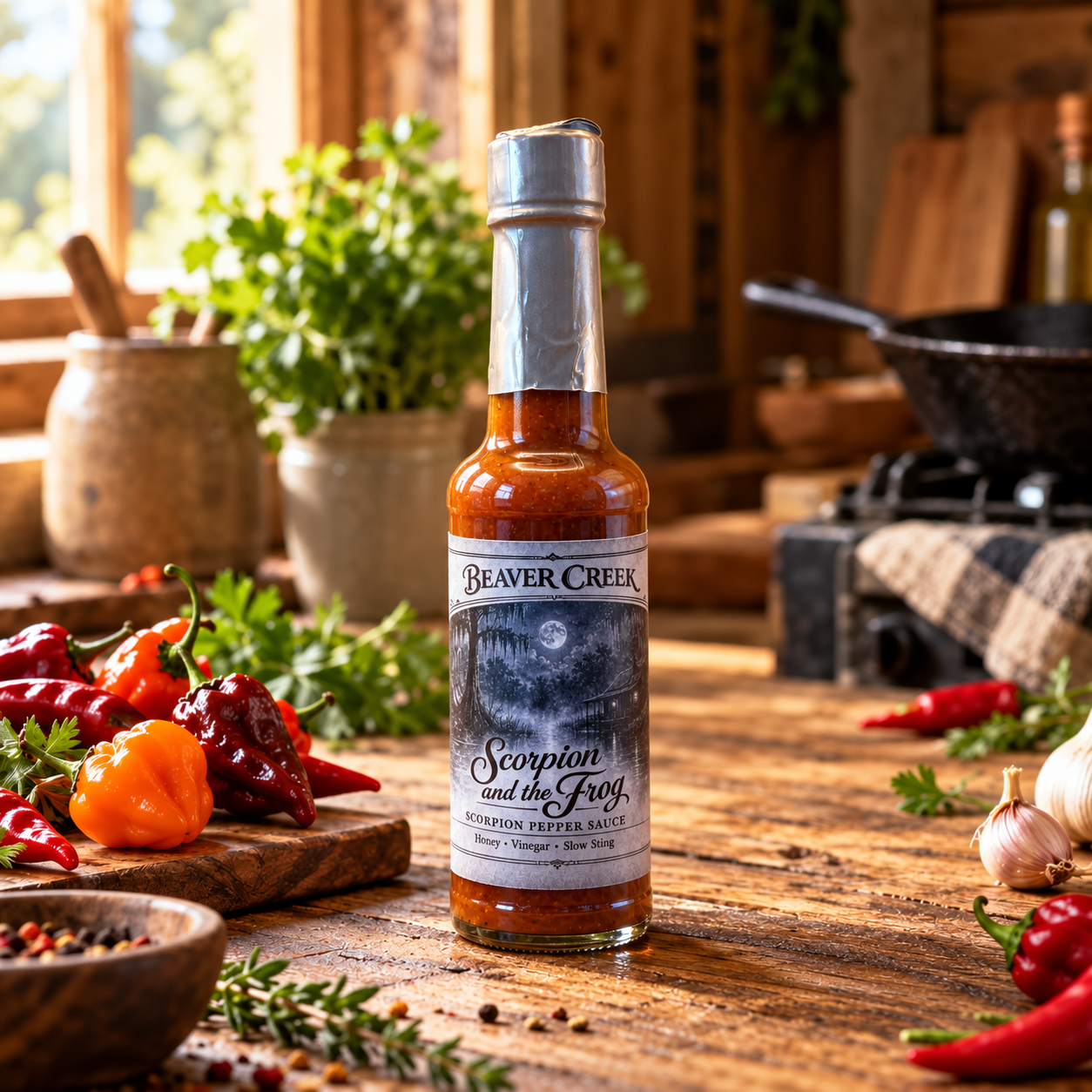 Scorpion and the Frog Moruga Scorpion Cajun hot sauce – 150ml bottle