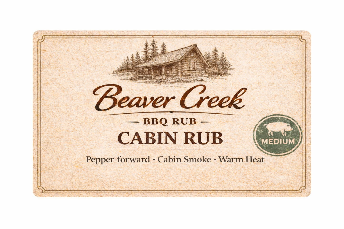Cabin Rub beef BBQ seasoning pouch by Beaver Creek BBQ