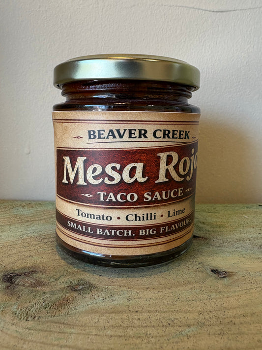 Mesa Roja jalapeño tomato taco sauce – 190ml bottle by Beaver Creek BBQ