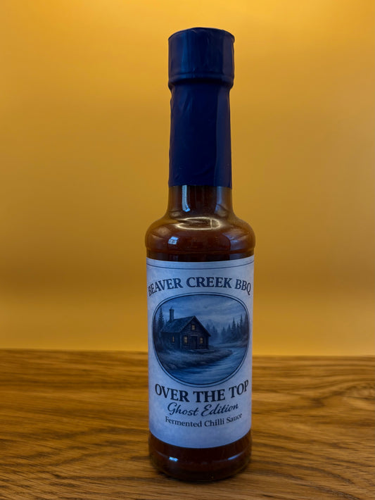 Over the Top Ghost Edition fermented Ghost Pepper hot sauce – 150ml bottle